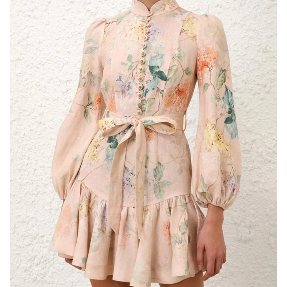 Zimmermann 2 Linen Floral Mini Dress - Picture 2 of 11